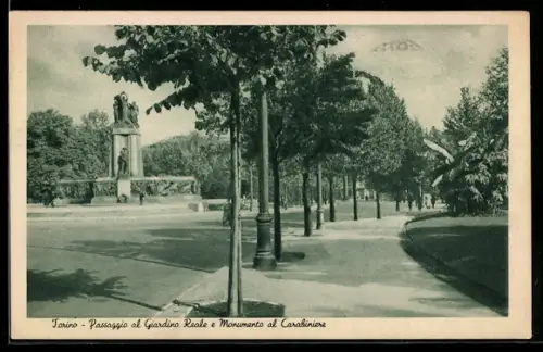 AK Torino, Passaggio al Giardino Reale e Monumento al Carabiniere