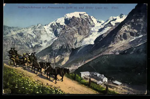 AK Stilfserjoch /Tirol, Stilfserjochstrasse bei Franzenshöhe