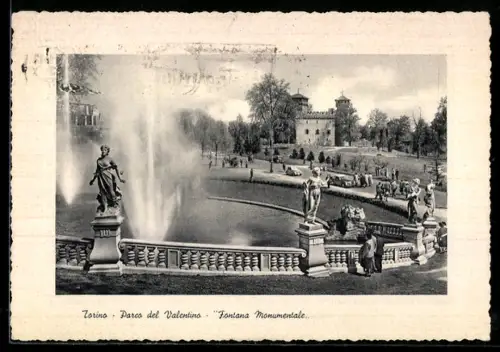 AK Torino, Parco del Valentino, Fontana Monumentale
