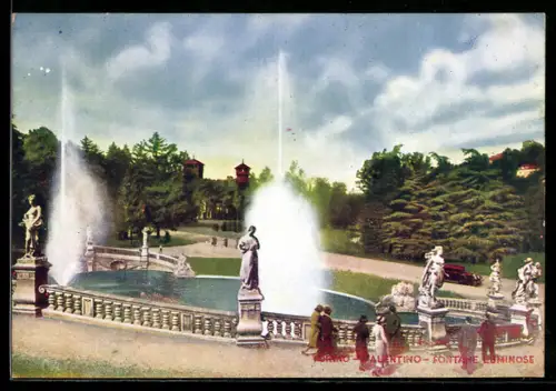 AK Torino, Valentino, Fontane luminose