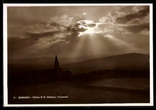 AK Perugia, Chiesa di S. Giuliana al tramonto