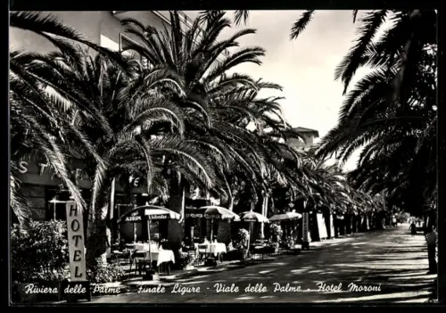 AK Finale Ligure, Viale delle Palme e Hotel Moroni, Riviera delle Palme