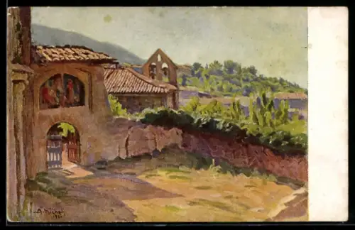 Künstler-AK Assisi, S. Lorenzo e l`oratorio dei terziari