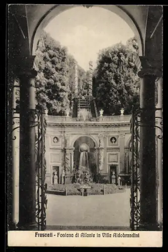 AK Frascati, Fontana di Atlante in Villa Aldobrandini
