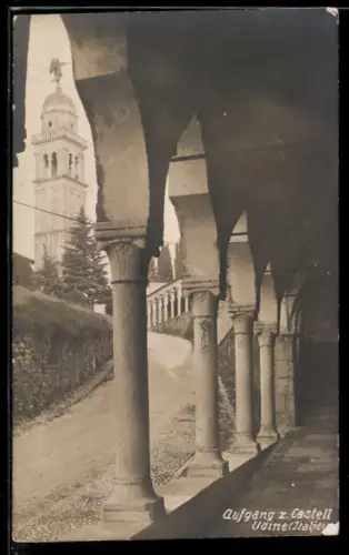 Foto-AK Udine, Aufgang zum Castell