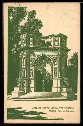 AK Torino, Parco del Valentino, Monumento all`Arma d`Artigleria