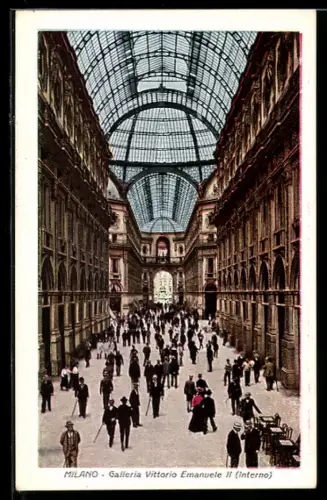 AK Milano, Galleria Vittorio Emanuele, Interno