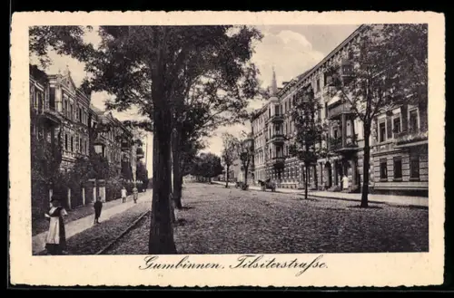 AK Gumbinnen, Blick in die Tilsiterstrasse