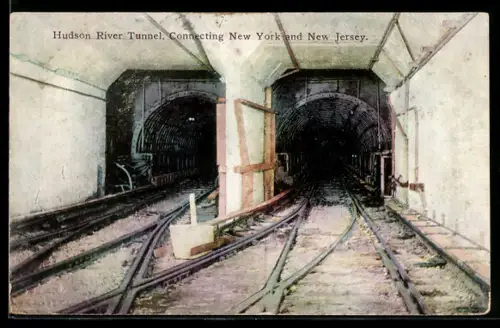 AK New York, NY, Hudson River Tunnel connecting New York and New Jersey