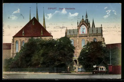 AK Erfurt, Dom von der Westseite aus gesehen