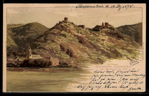 Künstler-AK Carl Biese: Sterrenberg, Kloster Bornhofen, Liebenstein