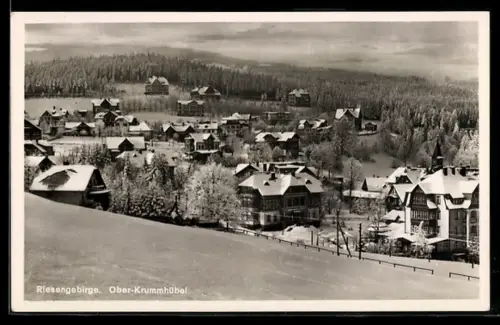 AK Ober-Krummhübel, Gesamtansicht im Winter