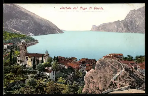 AK Torbole, Ortsansicht mit Gardasee