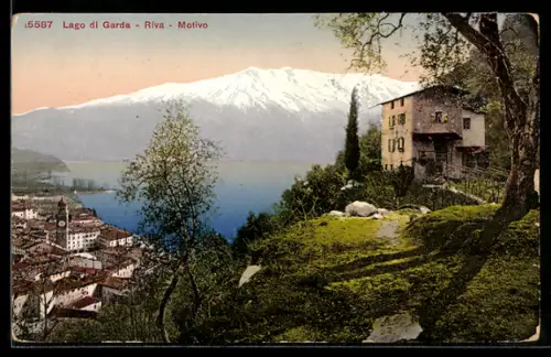 AK Riva, Motiv aus der Ortschaft mit Gardasee