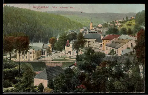 AK Johannisbad / Janske Lazne, Teilansicht der Ortschaft