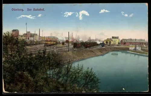 AK Oderberg, Blick nach dem Bahnhof