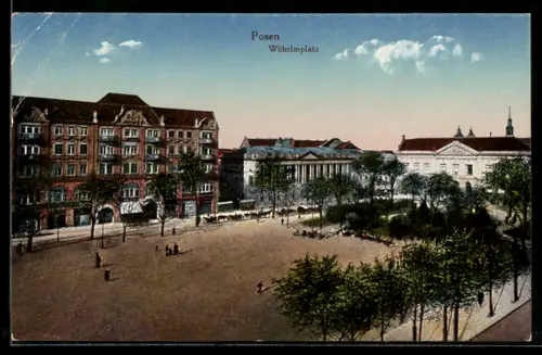 AK Posen / Poznan, Partie am Wilhelmplatz