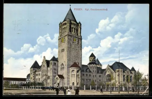 AK Posen, Ansicht vom Königlichen Residenzschloss