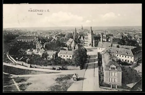 AK Hagenau, Blick über die Ortschaft