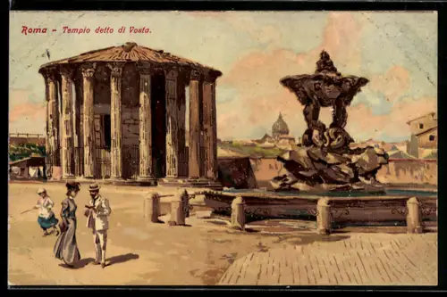Künstler-AK Roma, Tempio detto di Vesta