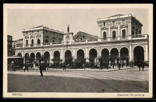 AK Napoli, Stazione Ferrovia, Bahnhof mit Anlage