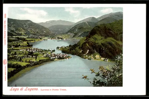 AK Laveno, Panorama mit Ponte Tresa
