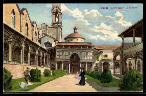 AK Florenz, Santa Croce, Il Chiostro