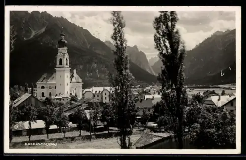 AK Dobbiaco, Ortspartie mit Gotteshaus