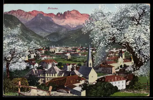 AK Bozen / Bolzano, Stadtansicht im Frühling