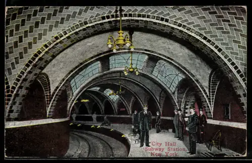 AK New York, NY, City Hall, Subway Station, U-Bahnhof