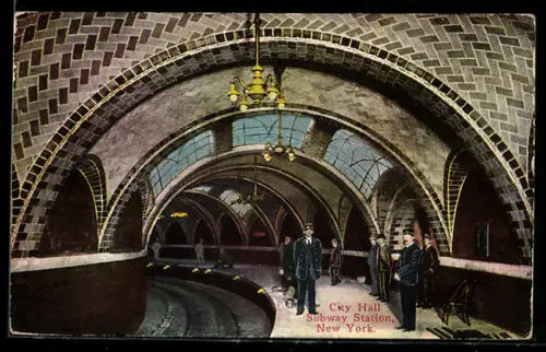AK New York, NY, City Hall, Subway Station, U-Bahnhof
