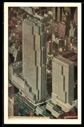 AK New York, NY, Aerial view of Rockefeller Center