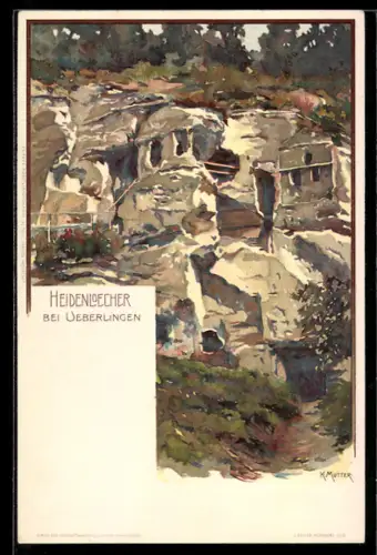 Künstler-AK K. Mutter: Überlingen, Heidenlöcher