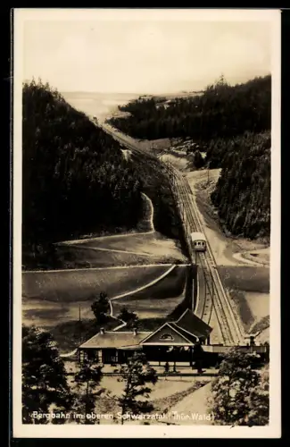 AK Schwarzatal / Thür. Wald, Station der Bergbahn