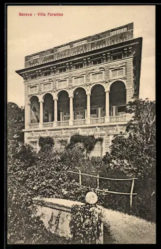 AK Genova, Blick zur Villa Paradiso