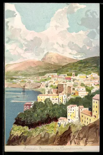 Künstler-AK Sorrento, Panorama da Capodimonte