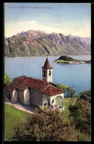 AK San Martino, Kleine Kapelle mit Blick nach Bellagio