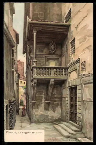 Künstler-AK Firenze, La Loggetta del Vasari