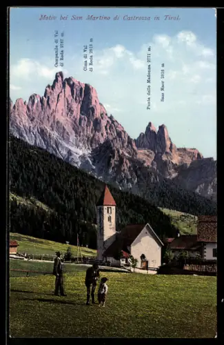 AK San Martino di Castrozza, Panorama, Campanile di Val di Roda, Cima di Val di Roda & Sass Maor