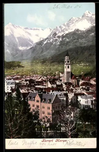 AK Meran, Totalansicht mit Kirche