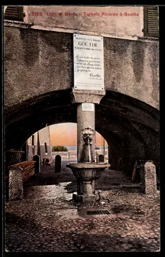 AK Torbole, Ricordo di Goethe, Goethetafel