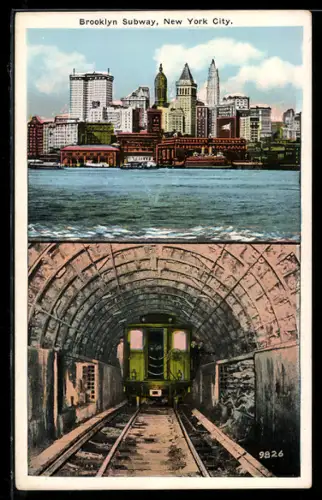 AK New York, NYC, Brooklyn Subway, Brooklyner U-Bahn