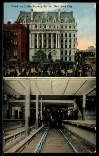 AK New York City, Brooklyn Bridge Subway Station, U-Bahn-Station Brooklyn Bridge