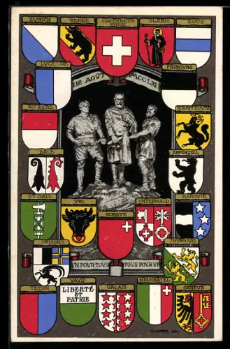 AK Schweiz, Wappen der Kantone, Rütli-Schwur