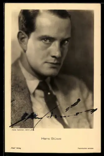 AK Schauspieler Hans Stüwe, frontales Portrait