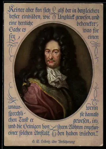 AK Philosoph Gottfried Wilhelm Leipniz im Porträt