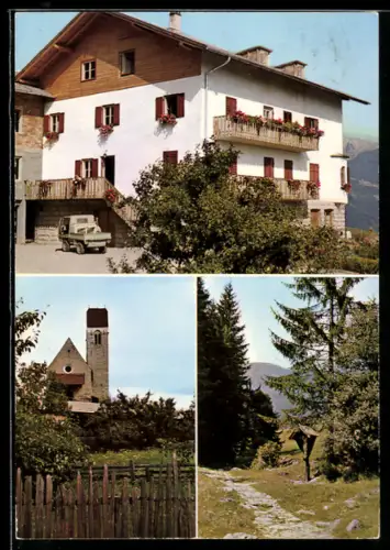 AK Feldthurns b. Klausen, Ferienheim St. Georgen mit Wegkreuz