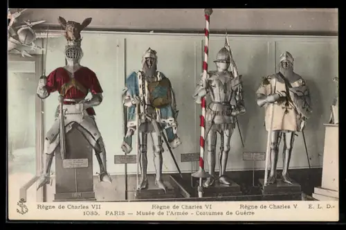 AK Paris, Musée de l`Armée, Costume de Guerre, Regne de Charles VII, Regne de Charles VI