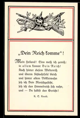 AK Gedicht Dein Reich komme von K. E. Knodt