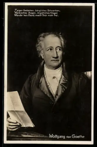 AK Portrait von Wolfgang von Goethe mit einem Brief